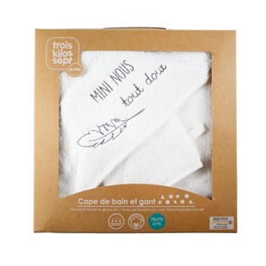 Set de bain blanc 70x70 cm