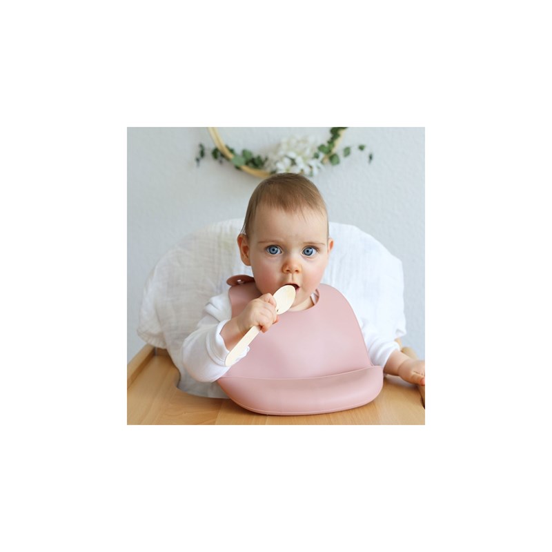 Bavoir bébé en silicone avec récupérateu