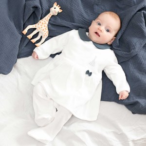 Dors-bien robe col claudine bleu marine