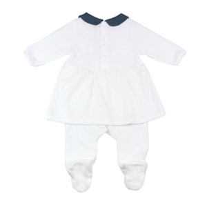 Dors-bien robe col claudine bleu marine