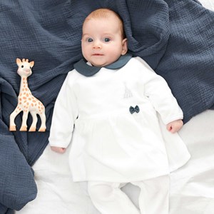 Dors-bien robe col claudine bleu marine