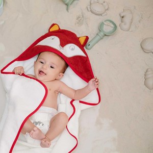 Cape de bain renard rouge 70x70 cm