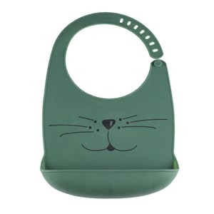 Bavoir silicone avec récupérateur vert s