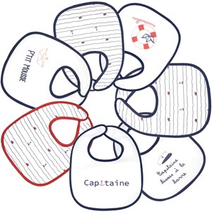 Lot de 7 bavoirs bleu