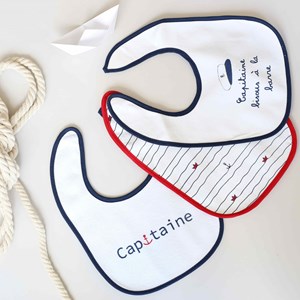 Lot de 7 bavoirs bleu