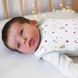 Lot de 2 bavoirs naissance de noël blanc