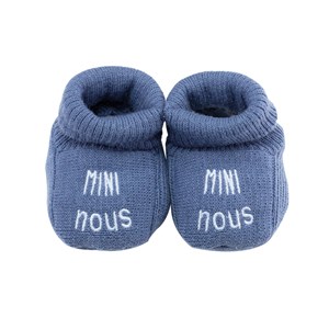 Chaussons naissance - mini nous bleu mar