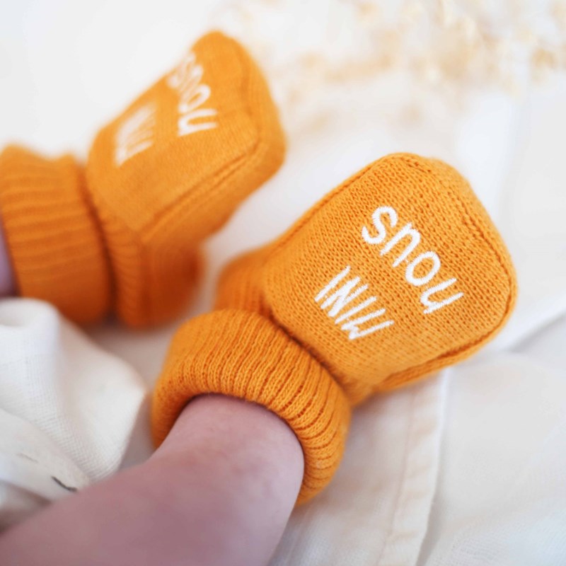 Chaussons naissance - mini nous moutarde