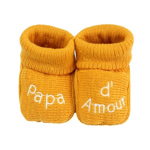 Chaussons naissance - message papa d'amo