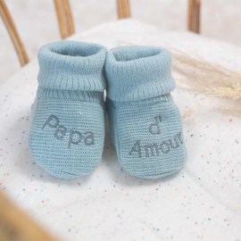 Chaussons naissance - message papa d'amo