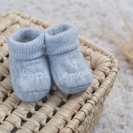 Chaussons naissance - message papa d'amo