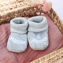 Chaussons naissance - message maman d'am