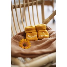 Chaussons naissance - message maman d'am