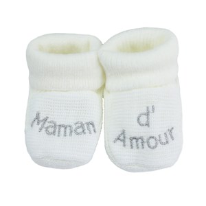 Chaussons naissance - message maman d'am