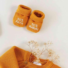 Chaussons naissance - message :  50% mam