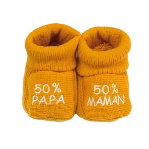 Chaussons naissance - message :  50% mam