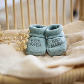Chaussons naissance - message :  50% mam