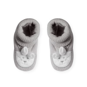 Chaussons naissance - petit lapin gris 0
