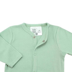 Dors-bien maille côtelée en coton vert 3