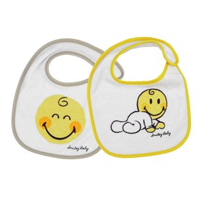 Lot de 2 bavoirs moutarde