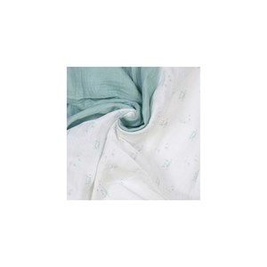 Lot de 3 langes bébé motif chats vert 70