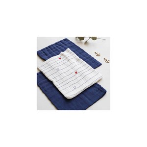 Set de 3 gants de toilette bleu marine 1