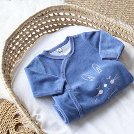 Dors bien ouverture devant en velours bl