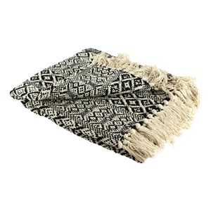 Plaid ethnique frange motif carreaux 120