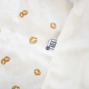 Couverture velours diplododo blanc 75x10