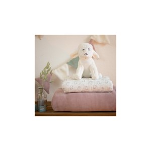 Couverture bébé en sherpa vieux rose 75x