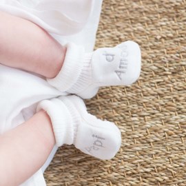 Chaussons bébé avec broderie papi d'amou