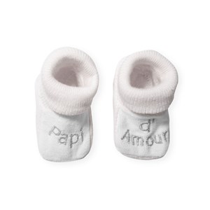 Chaussons bébé avec broderie papi d'amou