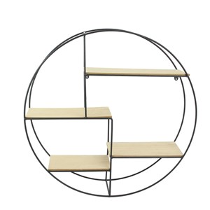 Étagère bois et métal ronde