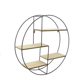 Étagère bois et métal ronde