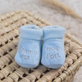 Chausson brodé parrain est trop fort ble