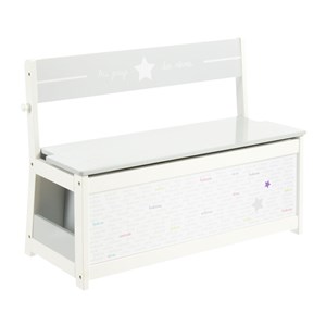 Banc-coffre à jouets pour enfants en boi