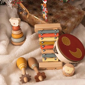Coffret musical en bois multicolore