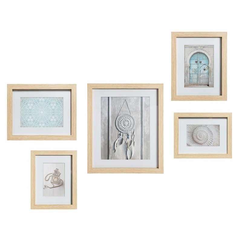 Atmosphera, créateur d’intérieur - Set de 5 cadres photos naturel ethnique