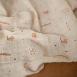 Lot de 3 langes en coton bébé sable 70x7