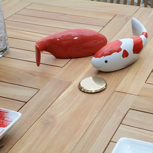 Table ovale teck vérone 160/240 x 100 cm