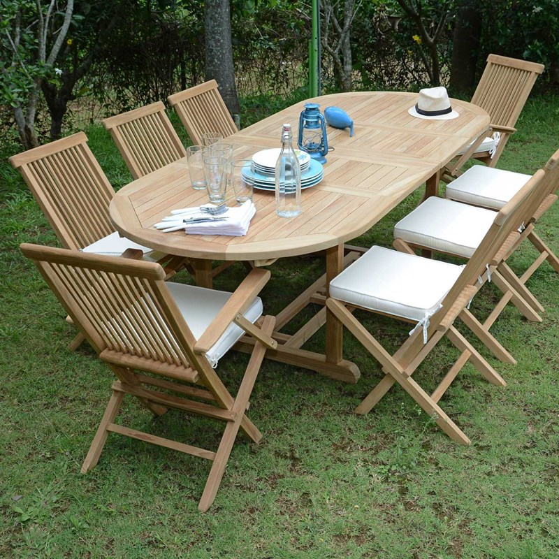 TECK'Attitude - Salon de jardin teck bora-bora 1,6/2,4 m