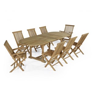 Salon de jardin teck bora-bora 1,6/2,4 m