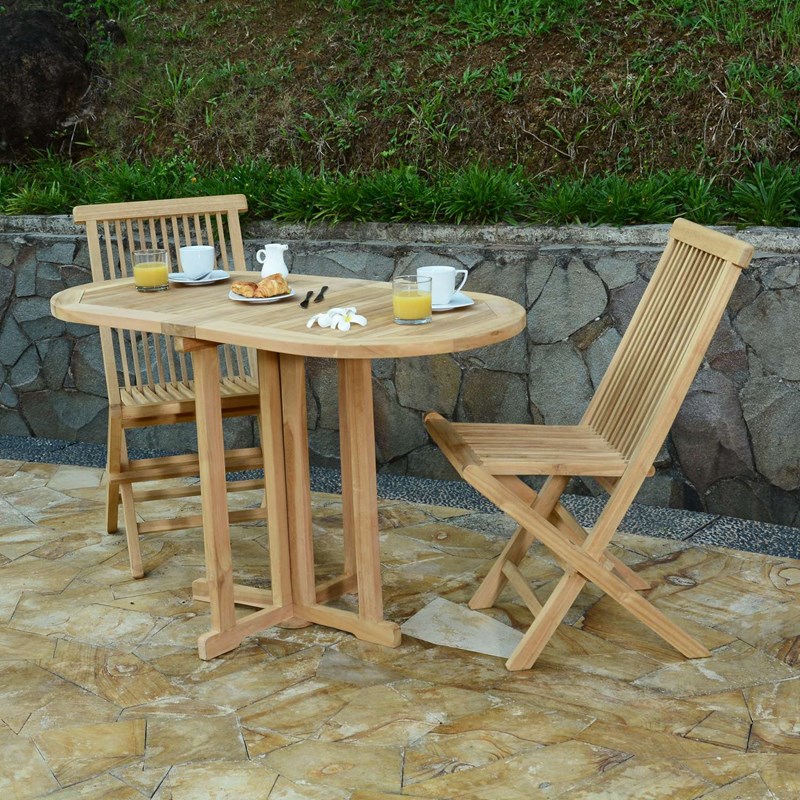 TECK'Attitude - Salon de jardin en teck tahiti 120x60 cm