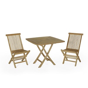 Salon de jardin en teck malo 90 x 90 cm