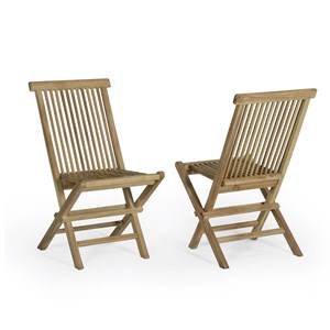 Lot de 2 chaises pliantes en teck java