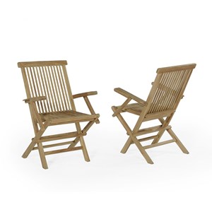Lot de 2 fauteuils pliants en teck java