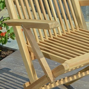 Lot de 2 fauteuils pliants en teck java