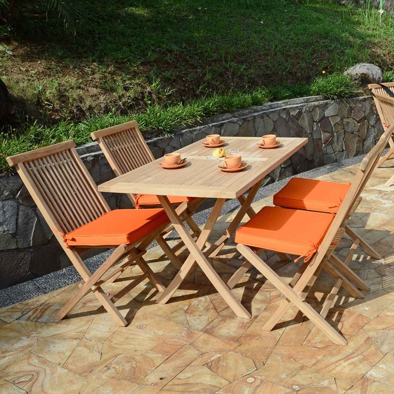 TECK'Attitude - Table pliante teck kensaï 120 x 70 cm
