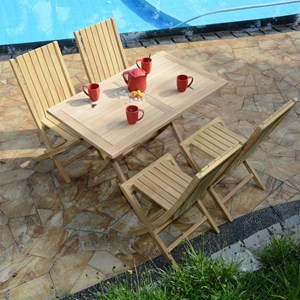 Table pliante teck kensaï 120 x 70 cm