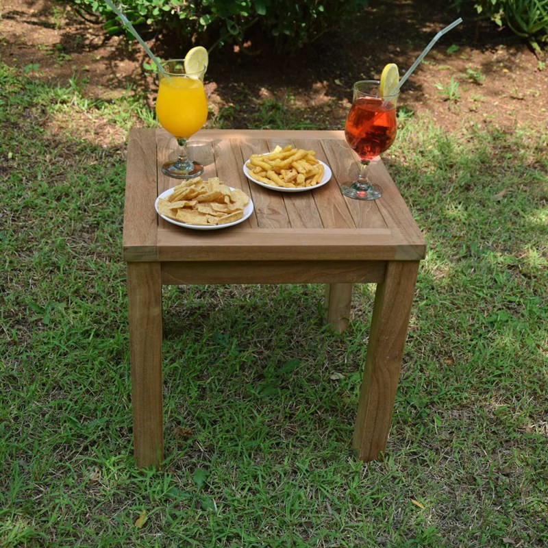 TECK'Attitude - Table basse carrée teck coffee 45 cm